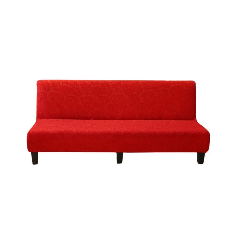 GENERICO - Funda Para Futón Sofa Elástica Diseño Relieve En Hojas Rojo