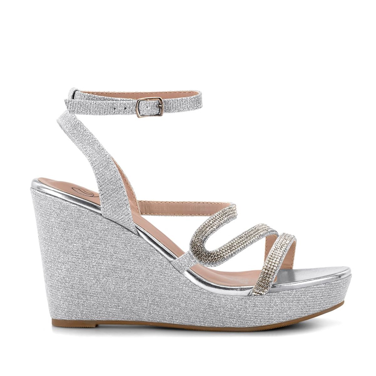 WEIDE - Sandalia Plataforma Plateado Fiesta QIU319 Weide