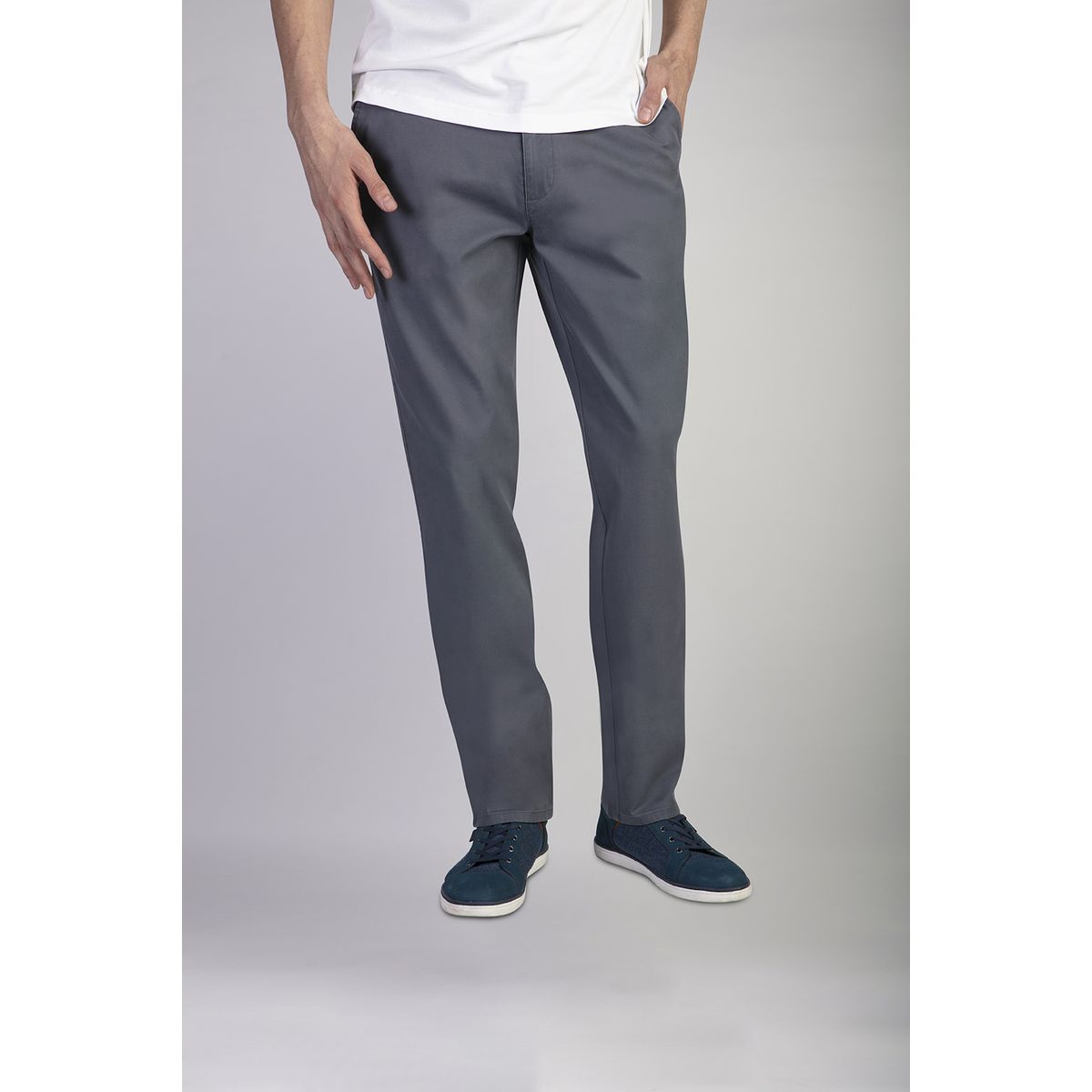 NEW MAN - Pantalón Bagneau Slim Gris New Man