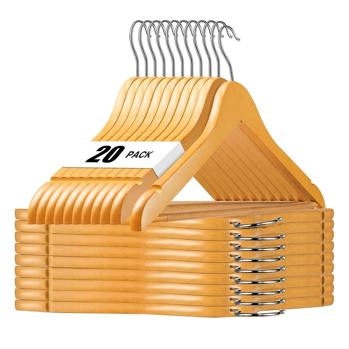 CASATUA - Colgadores Ganchos Ropa Casatua Madera Antideslizantes x20