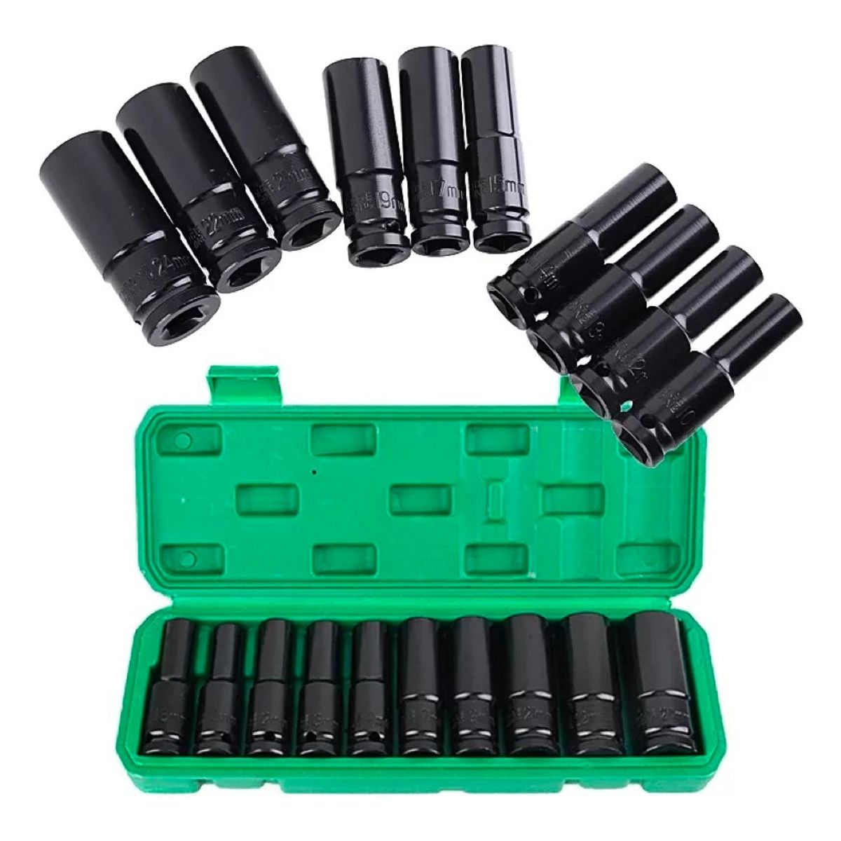 U BUY - Juego Set Dados De Impacto 1/2, 10 Piezas De 10 A 24 Mm