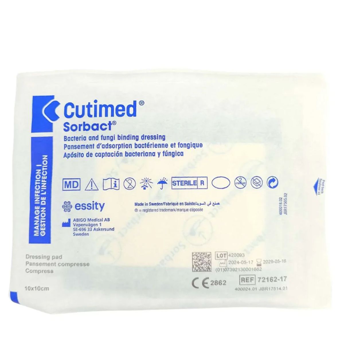 BSN MEDICAL - Apósito Cutimed Sorbact DACC 10x10 cm  Antimicrobiano BSN Medical