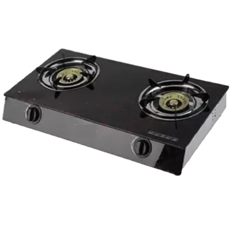 GENERICO - Cocinilla a Gas 2 platos Encimera de Vidrio Templado