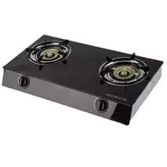 GENERICO - Cocinilla a Gas 2 platos Encimera de Vidrio Templado