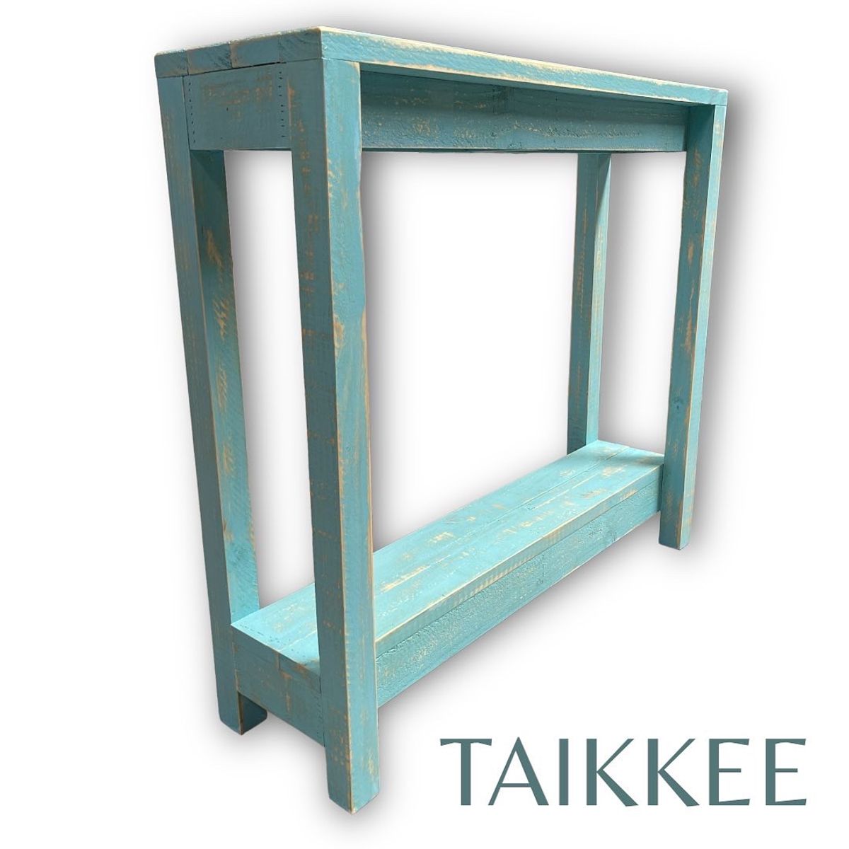 TAIKKEE - ARRIMO RUSTICO COLOR TURQUESA DECAPADO 90X80X25