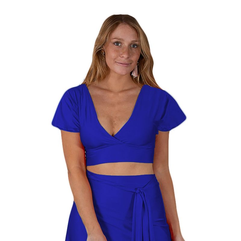 MARIA PASKARO - Peto Roma Azulino Lycra Mangas Abierto Espalda Maria Paskaro MARIA PASKARO