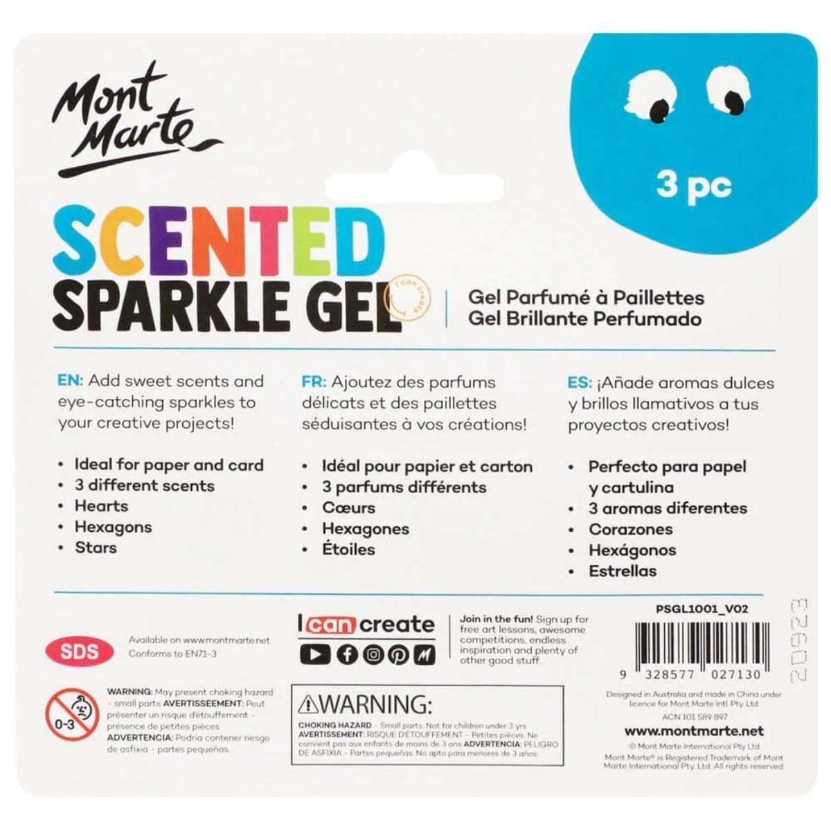 MONT MARTE - Set 3 gel glitters perfumados mont marte