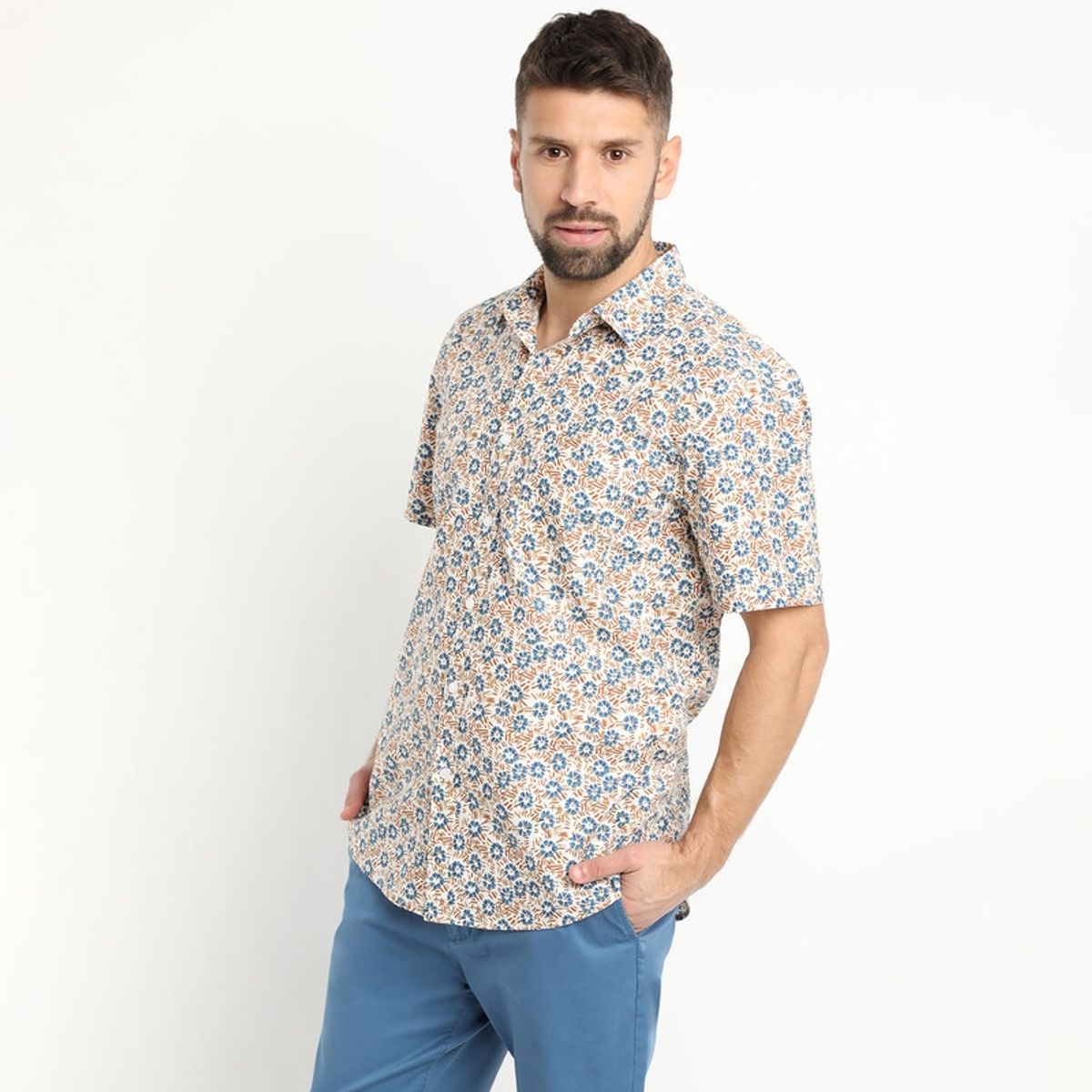 KOTTING - Camisa Fantasia Estampada Manga Corta Naranja claro KOTTING