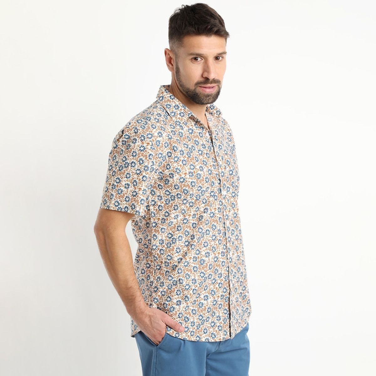 KOTTING - Camisa Fantasia Estampada Manga Corta Naranja claro KOTTING