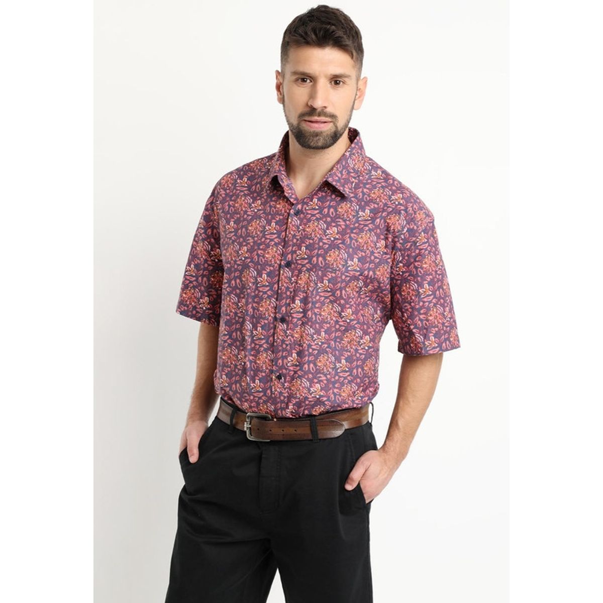 KOTTING - Camisa Fantasia Estampada Manga Corta Palo Rosa KOTTING