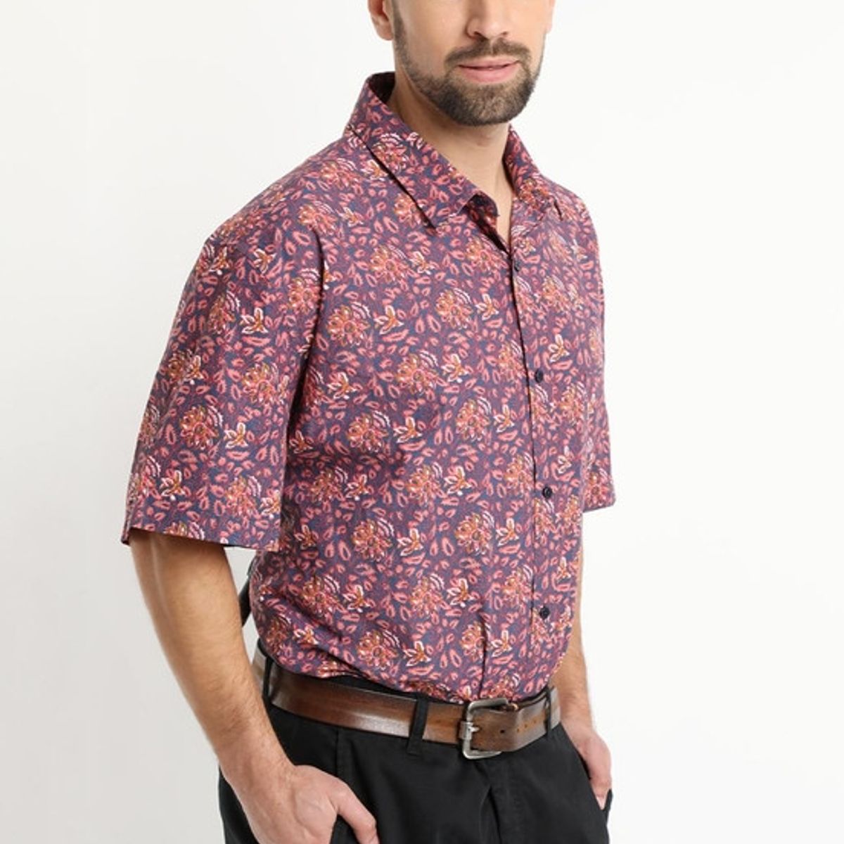 KOTTING - Camisa Fantasia Estampada Manga Corta Palo Rosa KOTTING