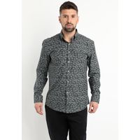 Camisa Oxford Estampada Gris oscuro