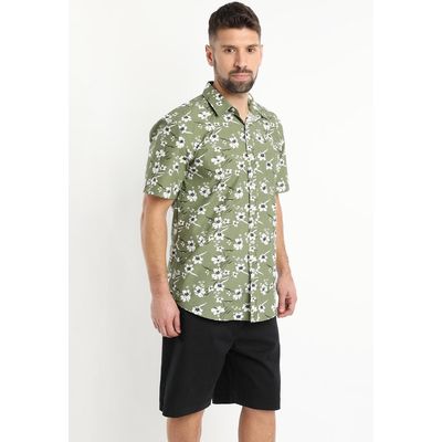 Imagen 2 del producto Camisa Fantasia Estampada Manga Corta Verde