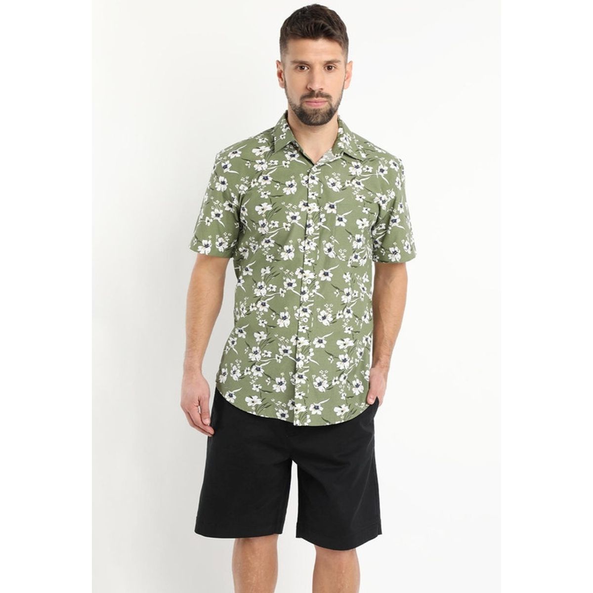 KOTTING - Camisa Fantasia Estampada Manga Corta Verde KOTTING