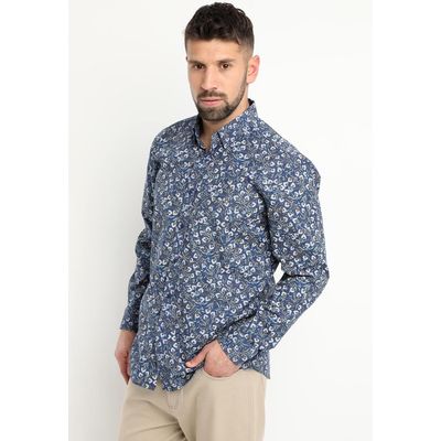 Imagen 2 del producto Camisa Fantasia Estampada Manga Larga Azul Marino