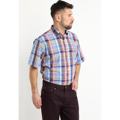 Imagen 2 del producto Camisa Fantasia Clasica Manga Corta Boton Cuello Azul