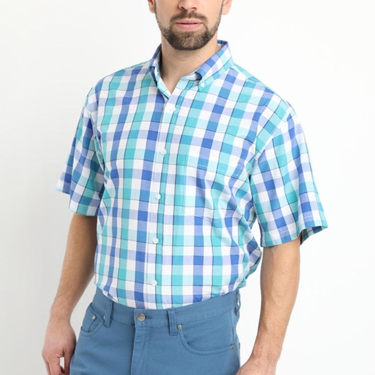 KOTTING - Camisa Fantasia Clasica Manga Corta Boton Cuello Agua KOTTING