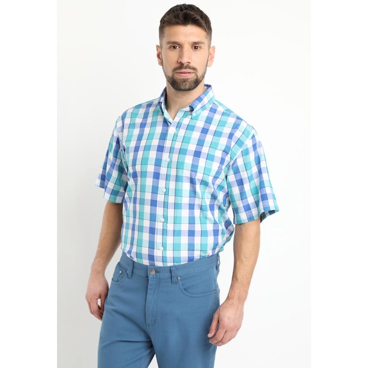 KOTTING - Camisa Fantasia Clasica Manga Corta Boton Cuello Agua KOTTING