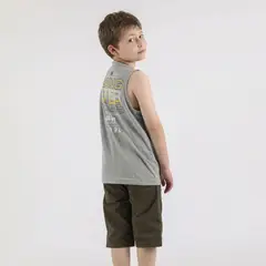 GANGSTER - Niño Polera Sm Bavaro Gris