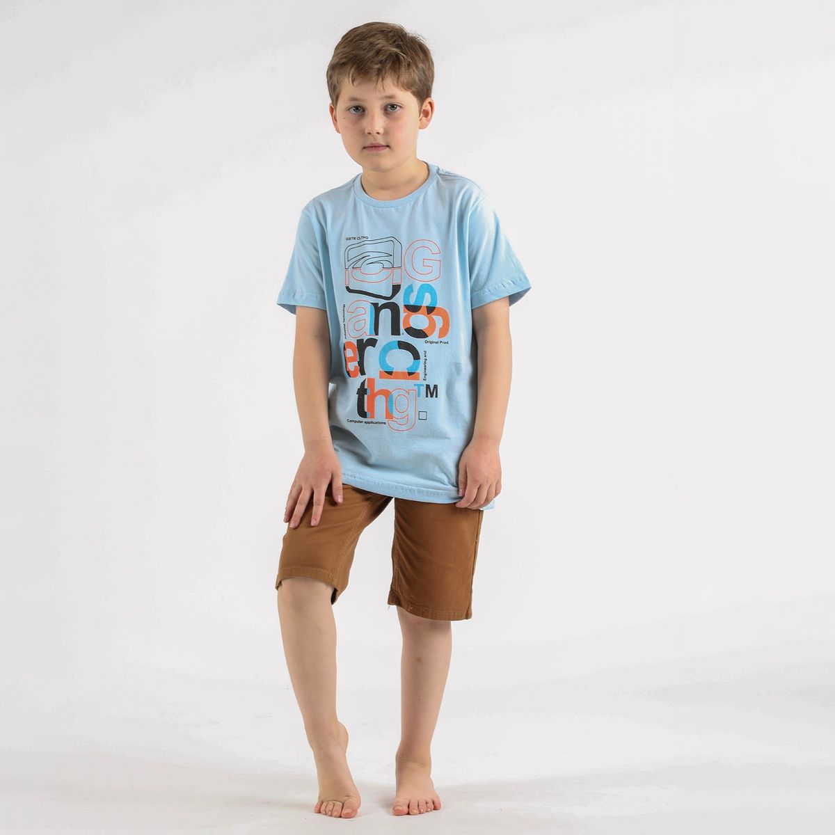 GANGSTER - Niño Polera Mc Básica Treasure Celeste Gangster