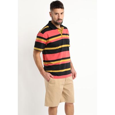 Imagen 2 del producto Polera Jersey Listada Cuello Camisero Negro