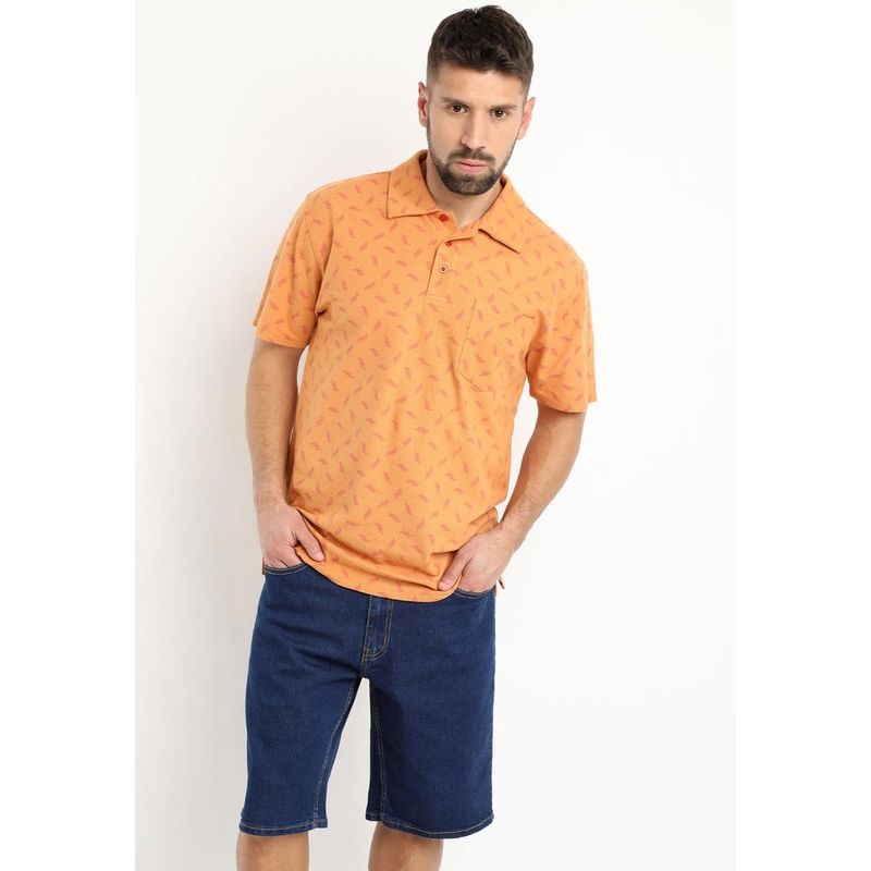 KOTTING - Polera Pique Estampada Naranja claro KOTTING