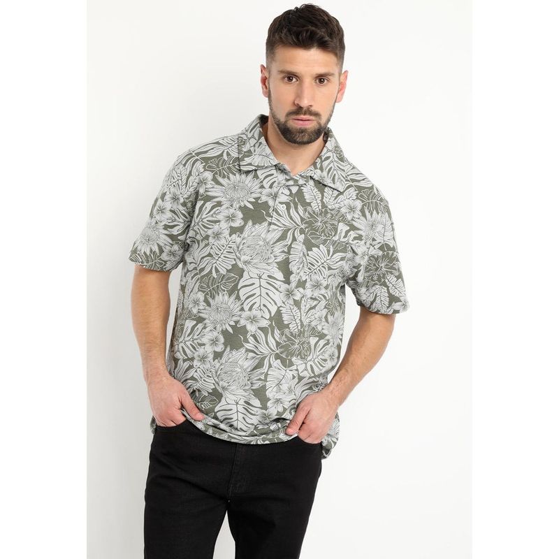 KOTTING - Polera Pique Estampada Gris Melange KOTTING