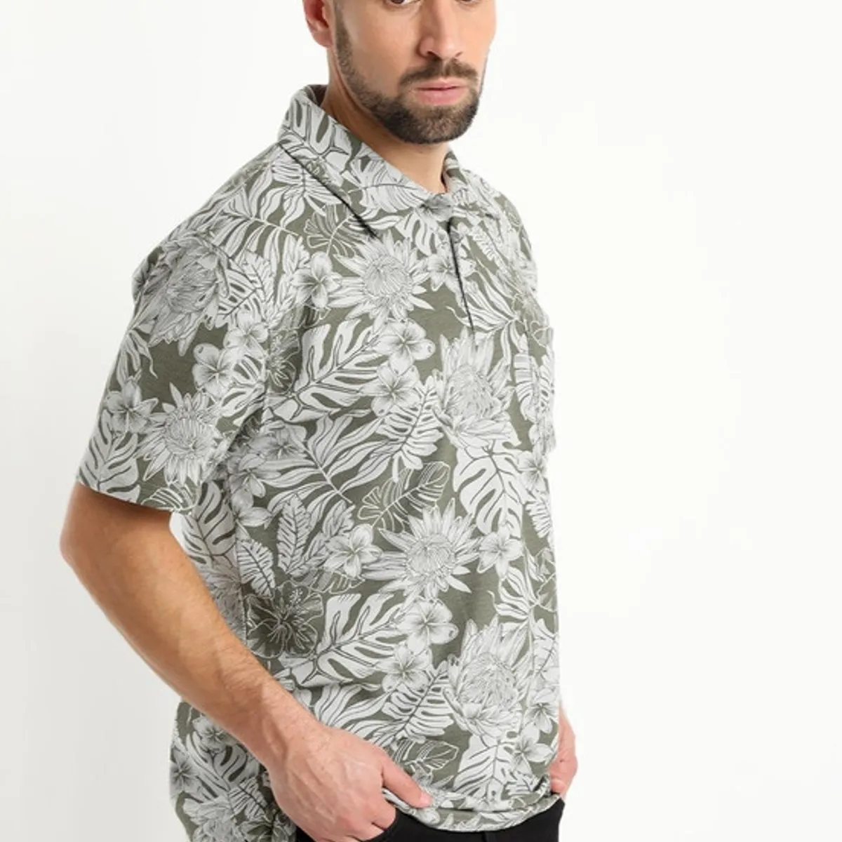 KOTTING - Polera Pique Estampada Gris Melange KOTTING