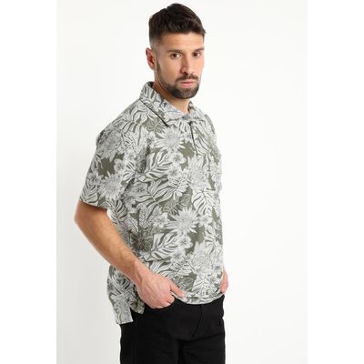 Imagen 2 del producto Polera Pique Estampada Gris Melange