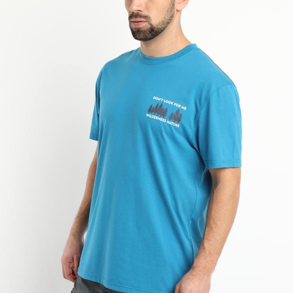 KOTTING - Polera Estampado Outdoor Celeste KOTTING