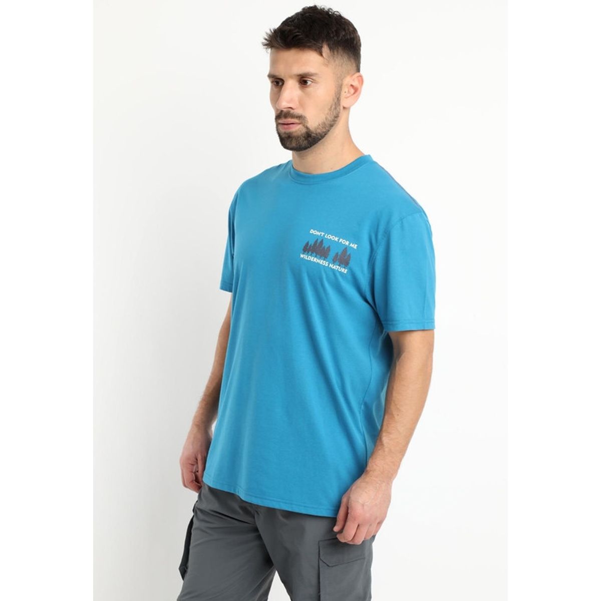 KOTTING - Polera Estampado Outdoor Celeste KOTTING