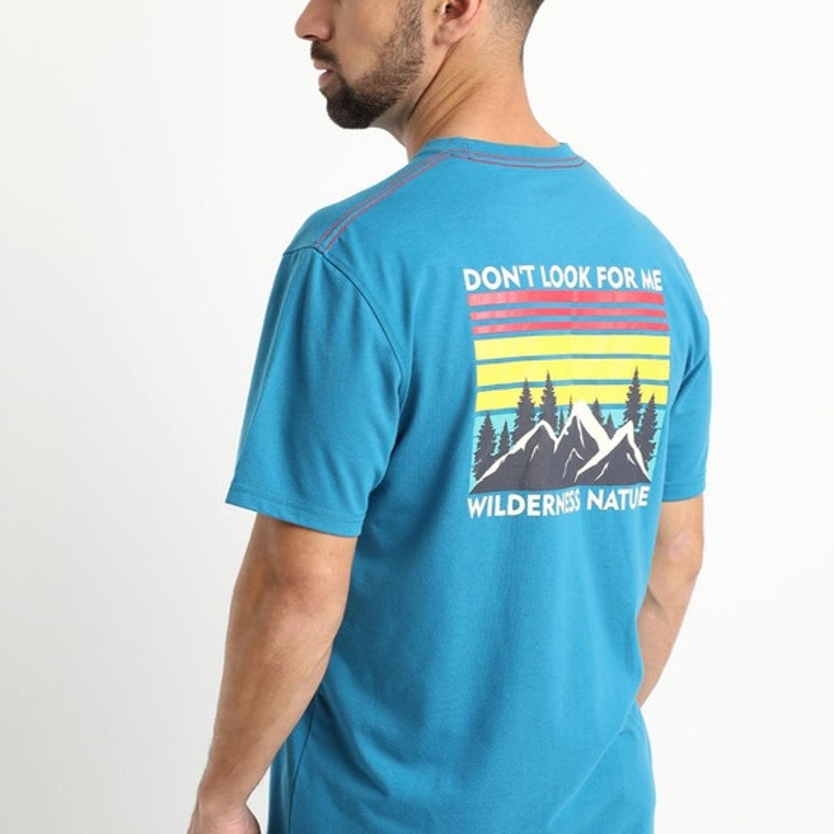 KOTTING - Polera Estampado Outdoor Celeste KOTTING