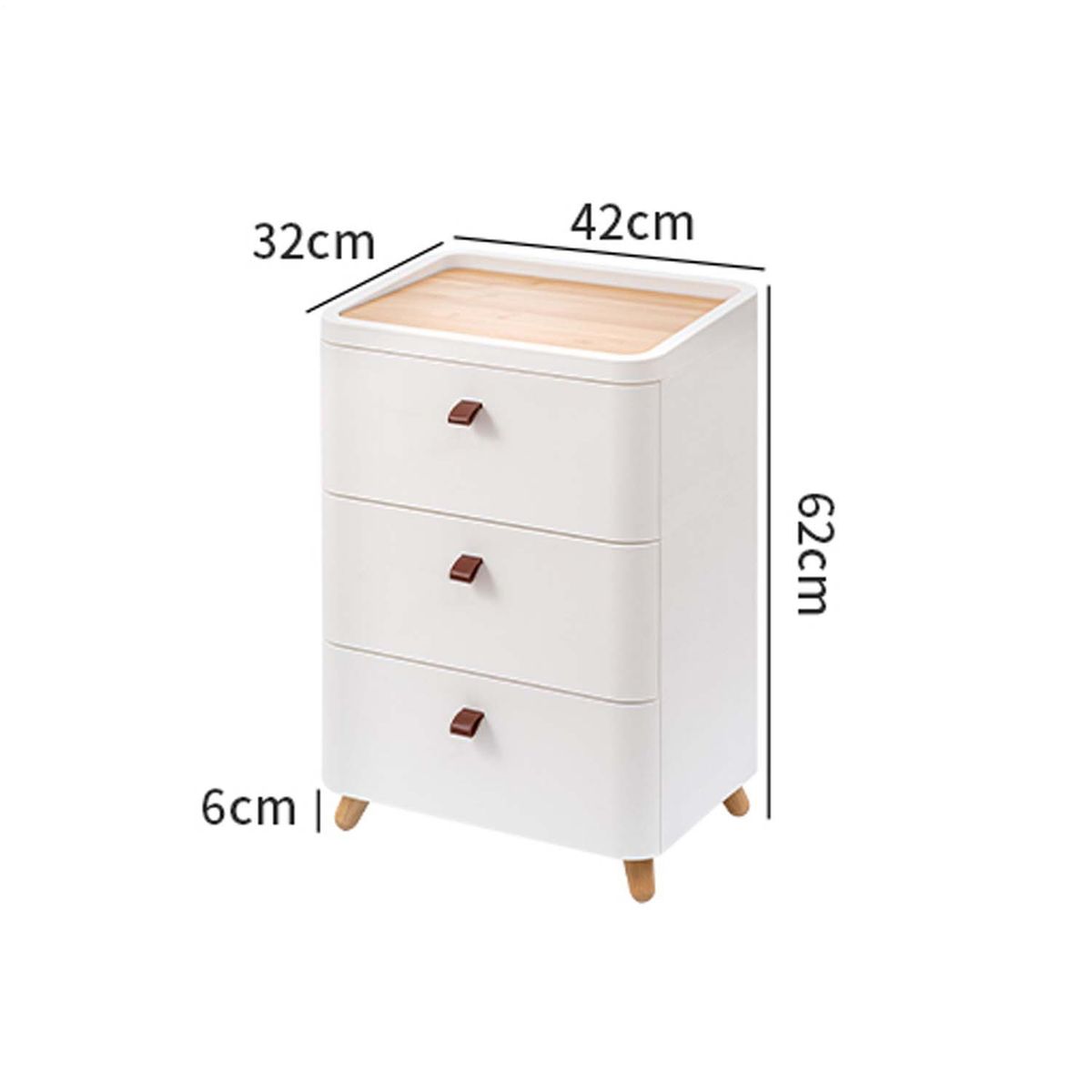 CRUSEC - Gabinete De Almacenamiento Organizador 3 Capas Mesa de Noche