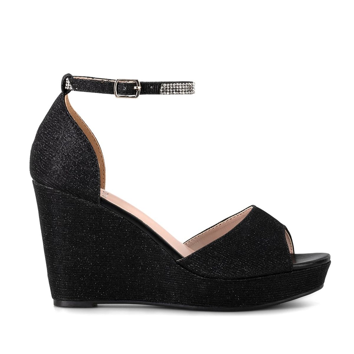 WEIDE - Sandalia Plataforma Negro Fiesta QIU320 Weide