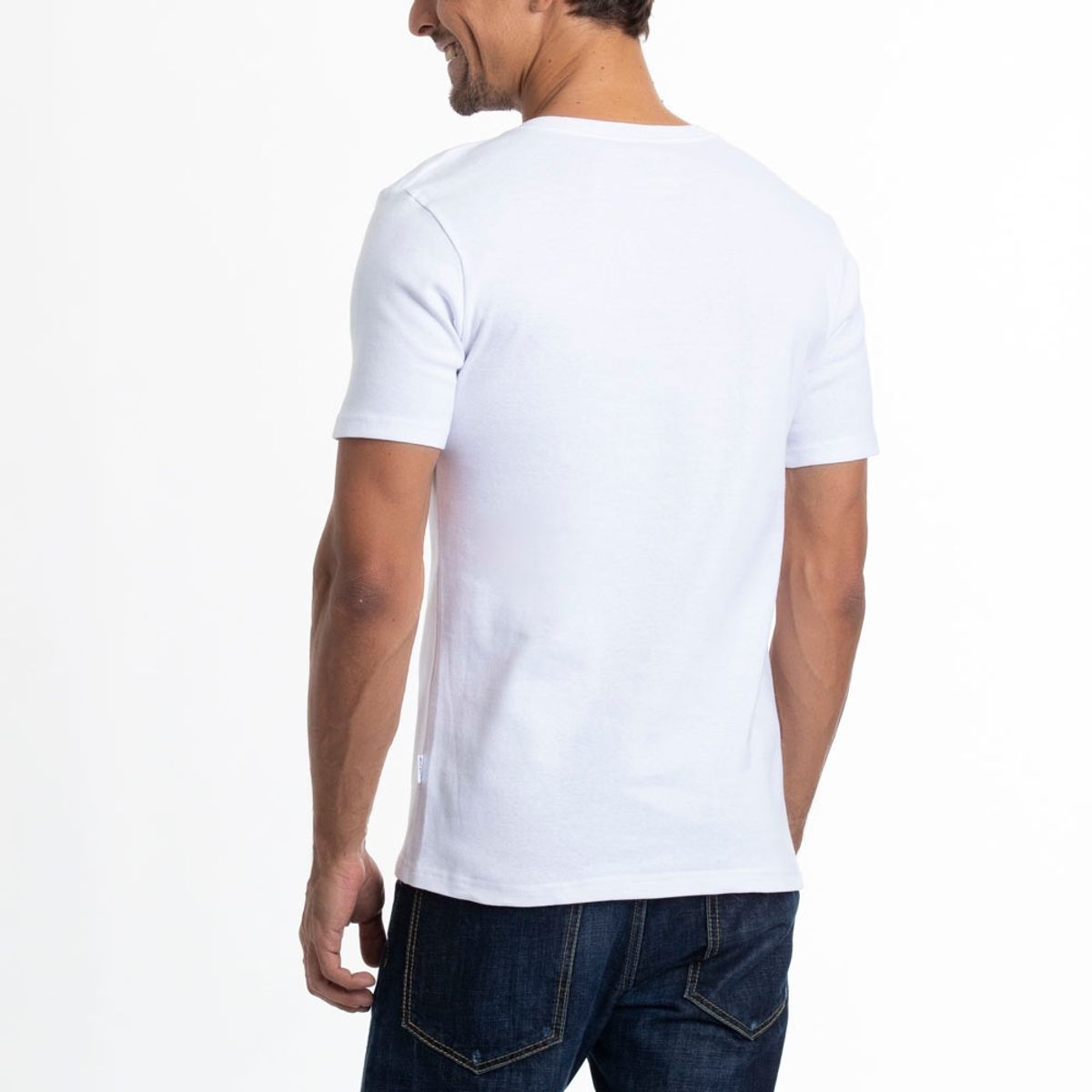 LADY GENNY - Camiseta Cotton Rib Manga Corta Cuello En V