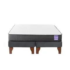 5 SUEÑO - Cama Europea 2 Plazas 150x190 cm Base Colchón Madera Gris