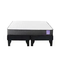 5 SUEÑO - Cama Europea 2 Plazas 150x190 cm Base Colchón Negro