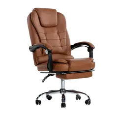 LUMAX - Silla de Escritorio Miles - Apoya Pies Ecocuero Color Cafe