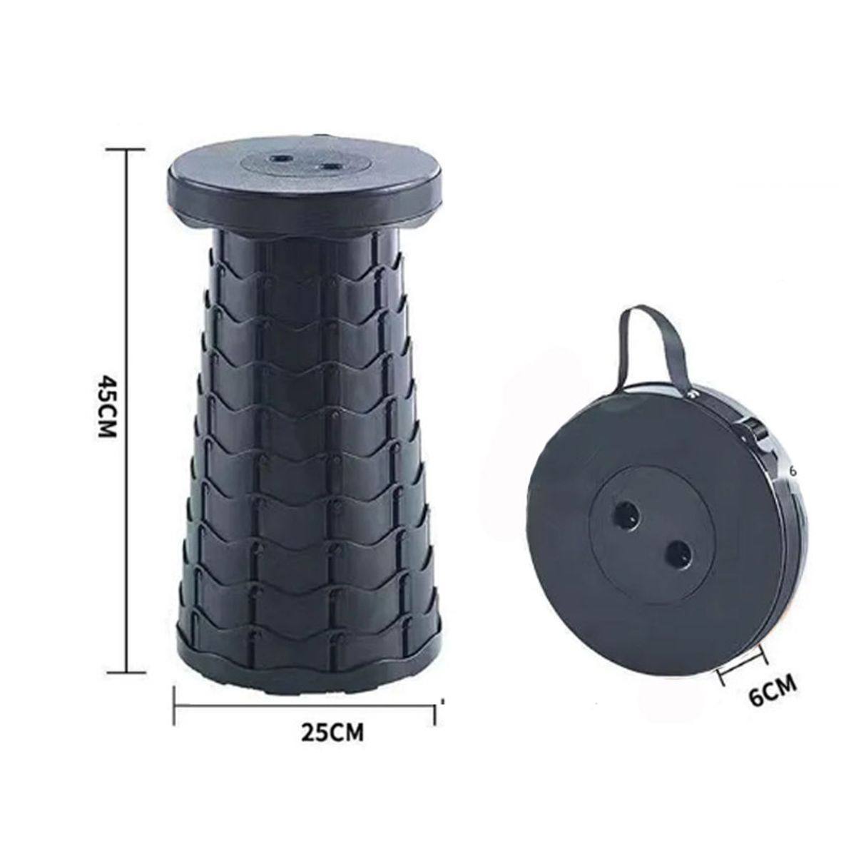 GENERICO - Asiento plegable portátil piso plegable negro