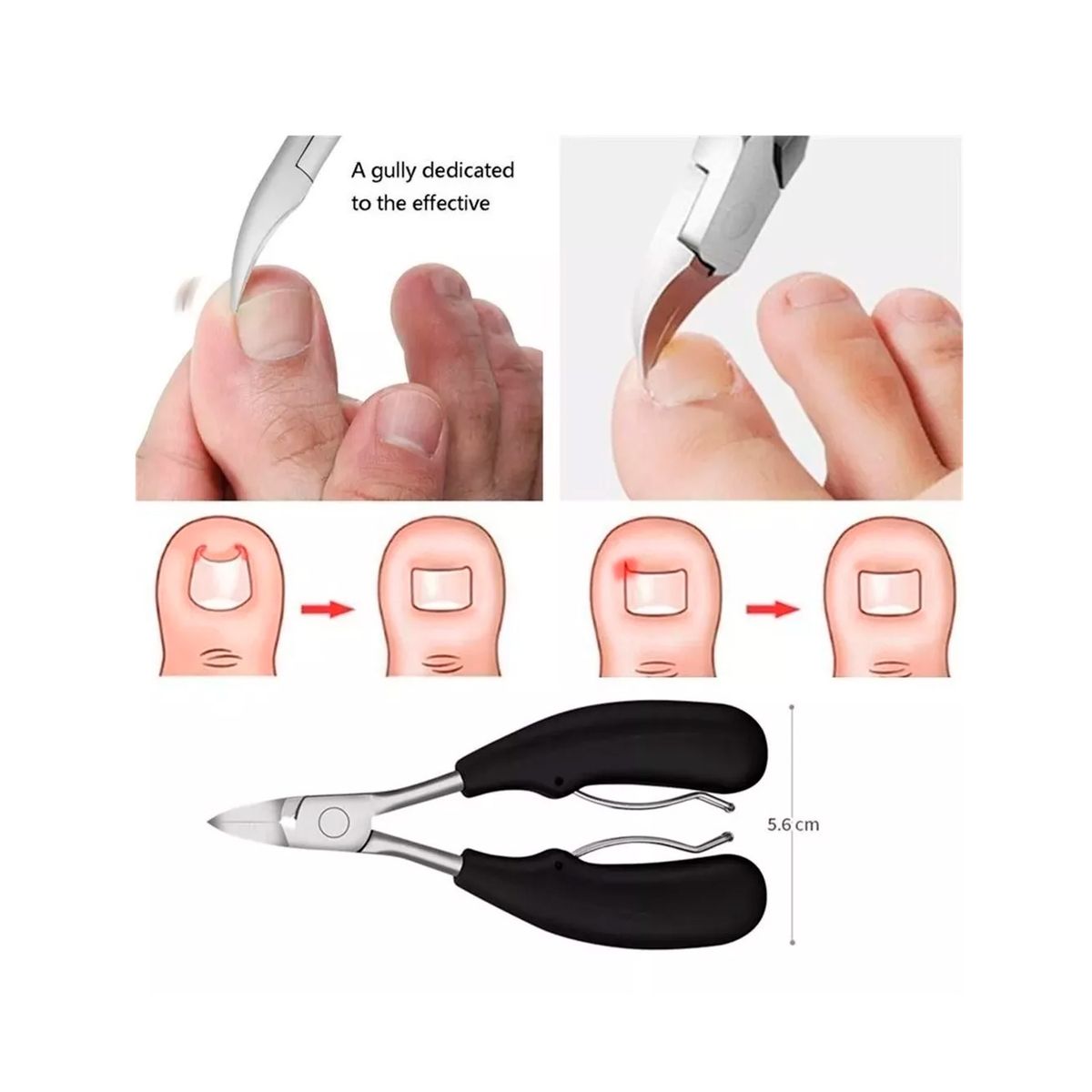 GENERICO - Herramienta Profesional Pedicura Cortauñas Dedos Pie Uñas