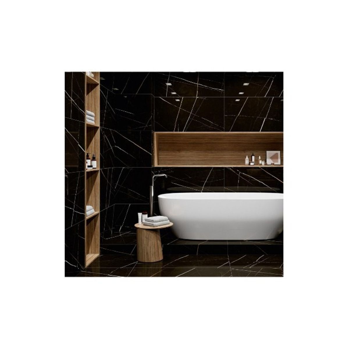 GENERICO - Pack 10 pegatinas marmol negro, baño, cocina, comedor, azulejos 60x30