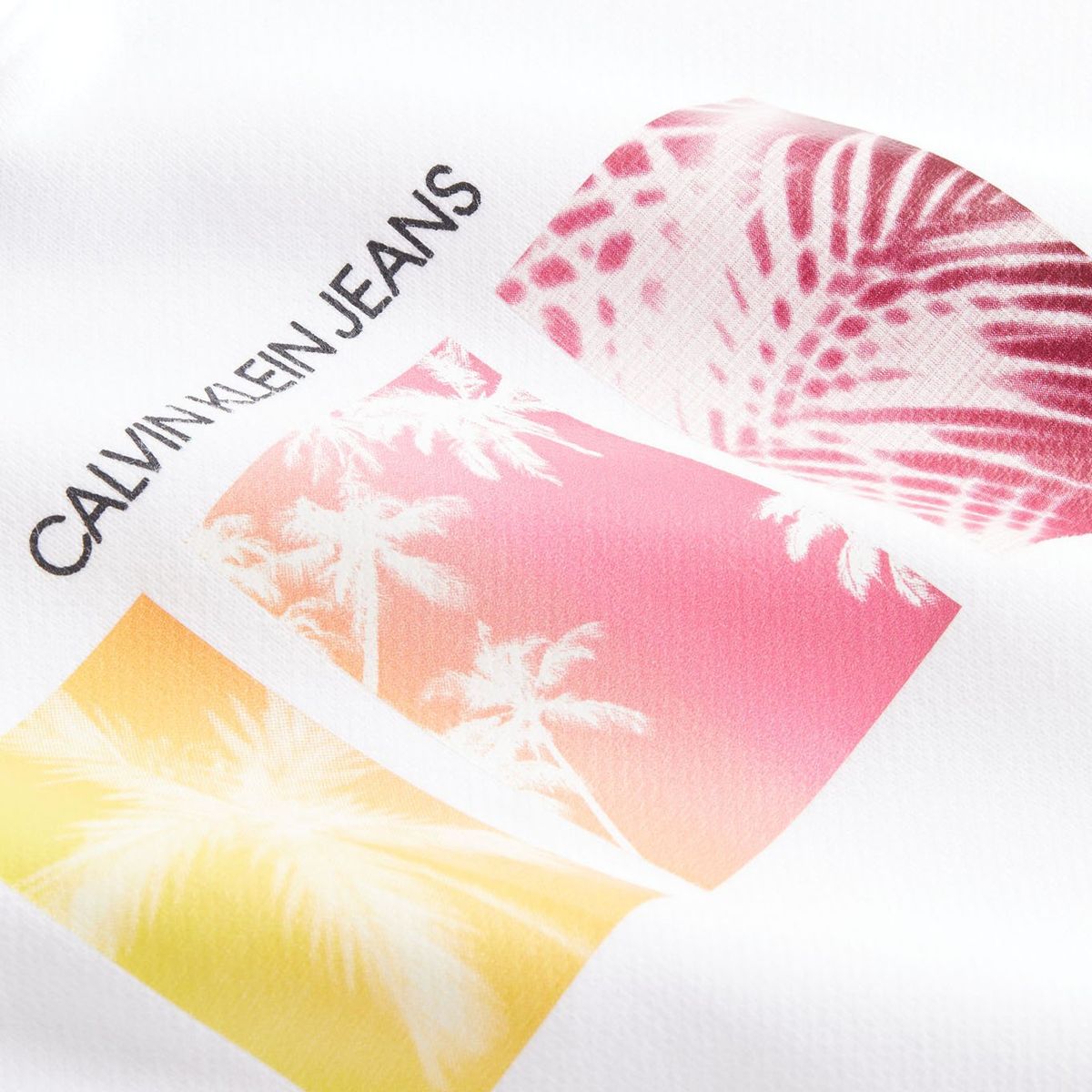 CALVIN KLEIN - Polerón Palm Print Blanco Calvin Klein