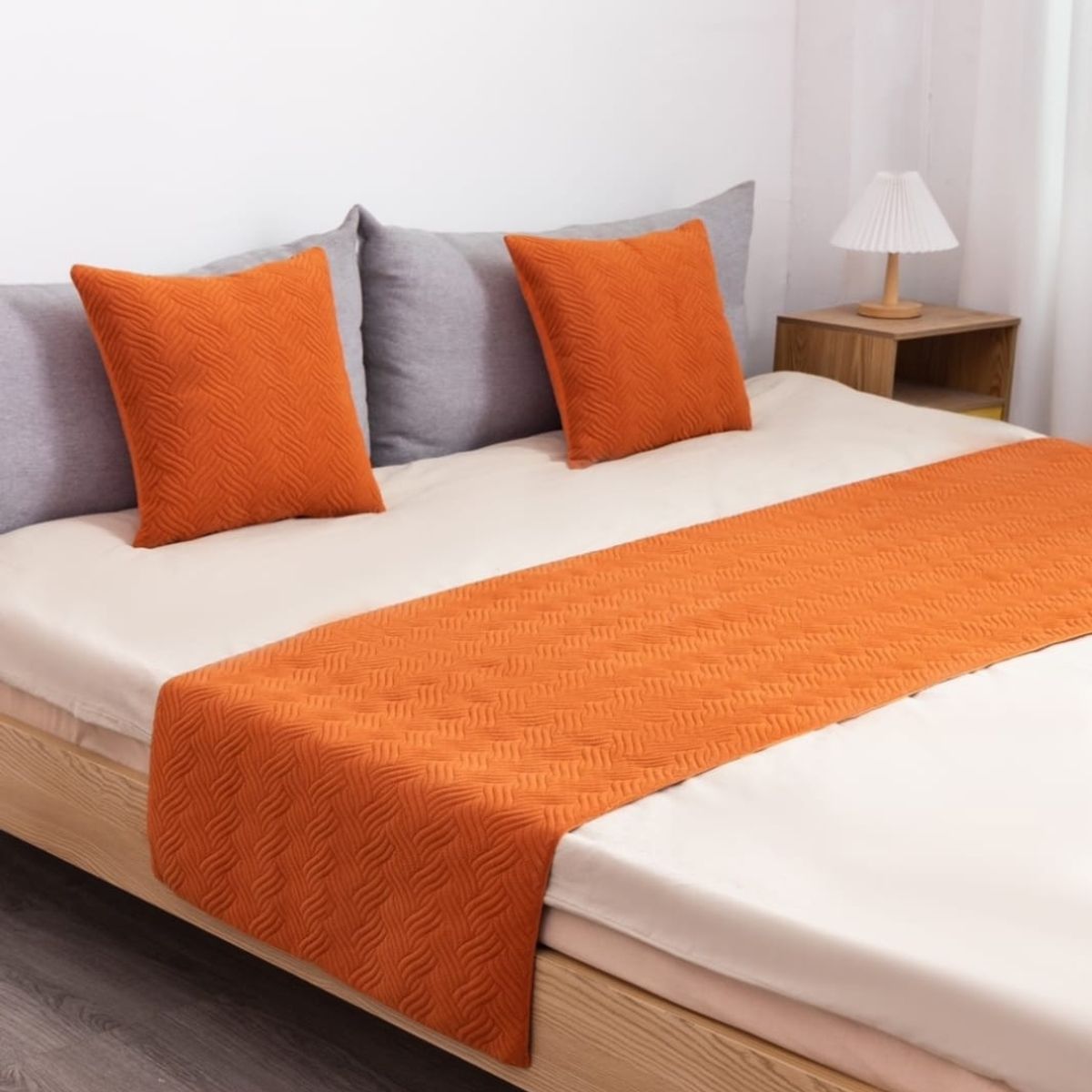 ANGELES DEL HOGAR - Piecera Plush 210x70cm + 2 Fundas para cojines
