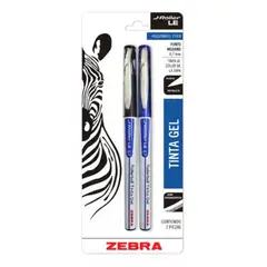 ZEBRA - Bolígrafo Gel Punta Acero Inox 0,7mm 2 Uds Negro/Azul
