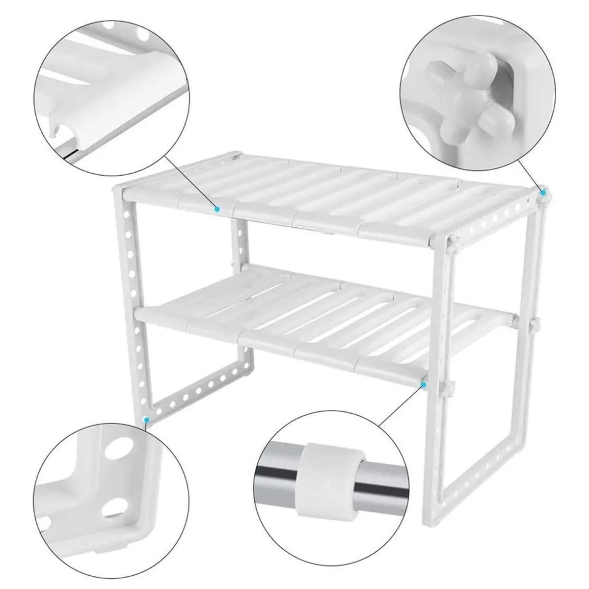 MERCADO CBF - Repisa Organizadora De Hierro Extensible Para Cocina