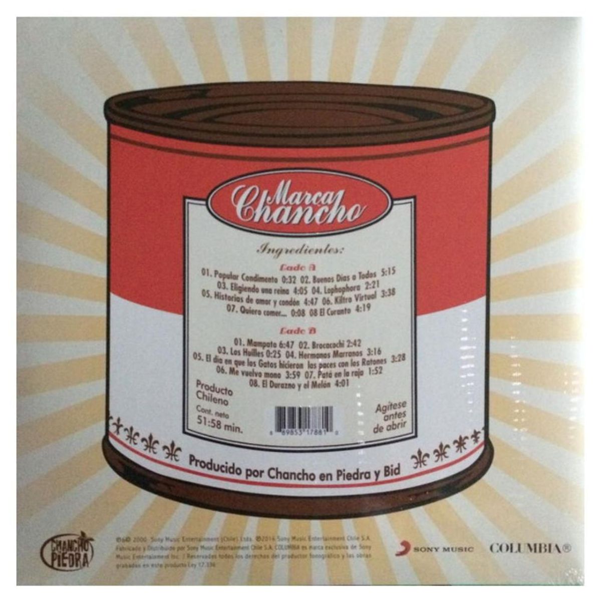 HITWAY MUSIC - CHANCHO EN PIEDRA - MARCA CHANCHO - VINILO HITWAY MUSIC