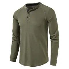 TIOZONEY - Polera Manga Larga Algodón Hombre