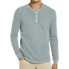 TIOZONEY - Polera Manga Larga Algodón Hombre