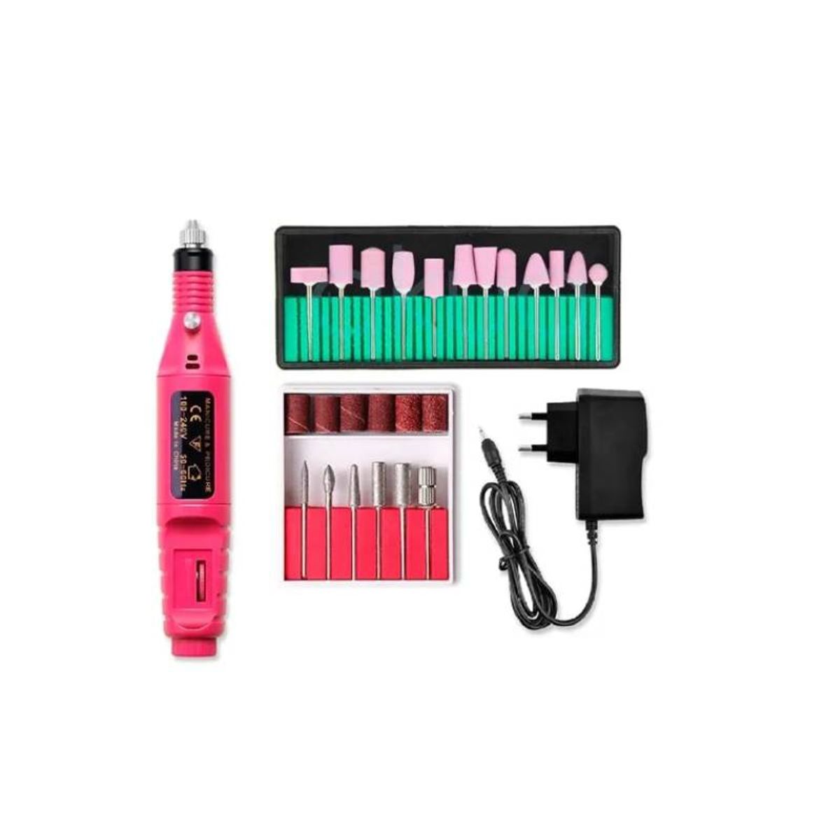 GENERICO - Torno Para Manicure De Uñas 3000rpm + Set 12 De Fresa