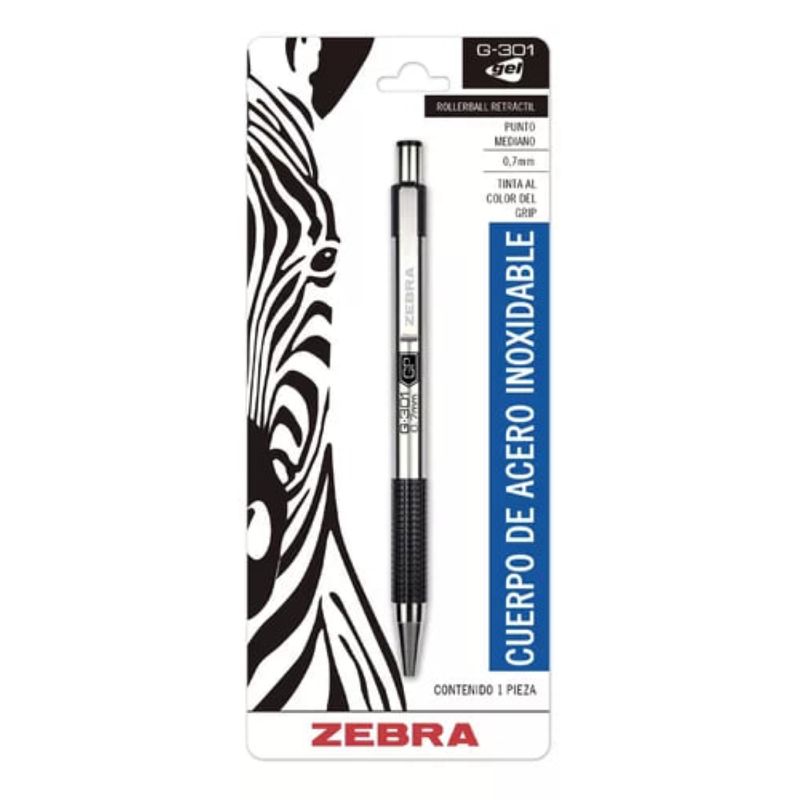 ZEBRA - Boligrafo De Gel Retractil Zebra Aluminio Rollerball 0.7 mm